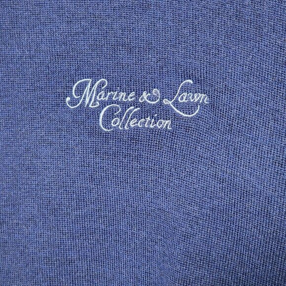 Turtleson Sweater Mens Small Navy Blue Lined Merino 1/4 Zip Marine Lawn MFI4S02 - Picture 4 of 16